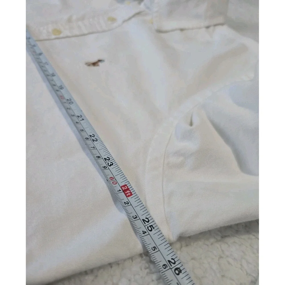 Polo Ralph Lauren Shirt Mens XL White Flesh Pony Button Up Down Long Sleeve
